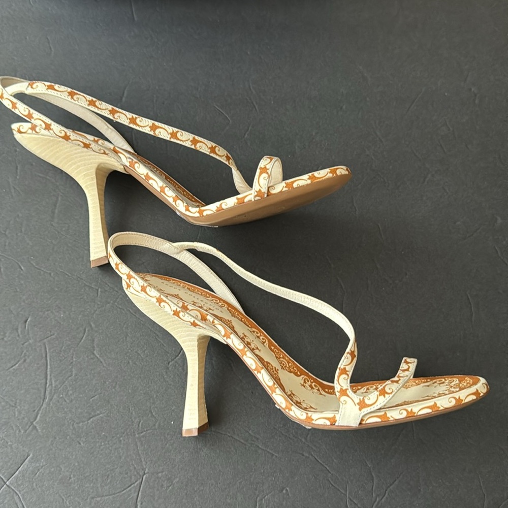 Brock Collection Grecian Orange & Cream Sandals Size 40 - Picture 9 of 10